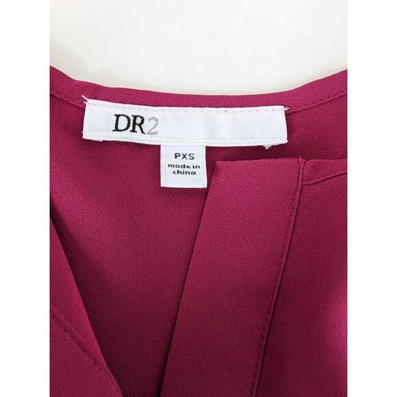 DR2 Blouse Womens Size PXS Pink Rose Cap Sleeves Flowy Lightweight Office Casual - Picture 6 of 8